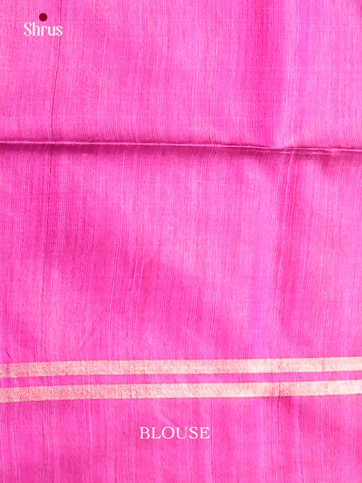 Blue & Majenta Raw Silk Saree with zari floral buttas, stripes