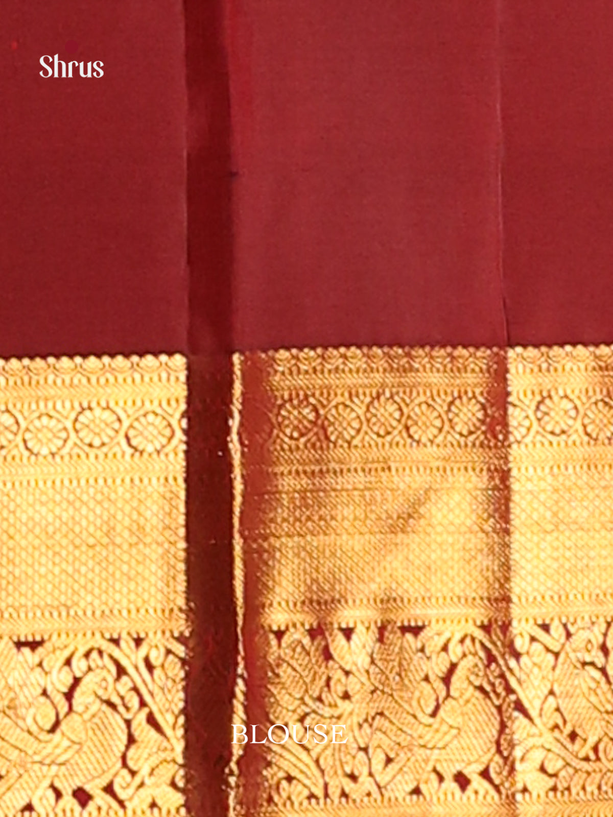 Classic Maroon Kanchipuram Silk Saree with paisleys motifs & Rich Zari Woven Border