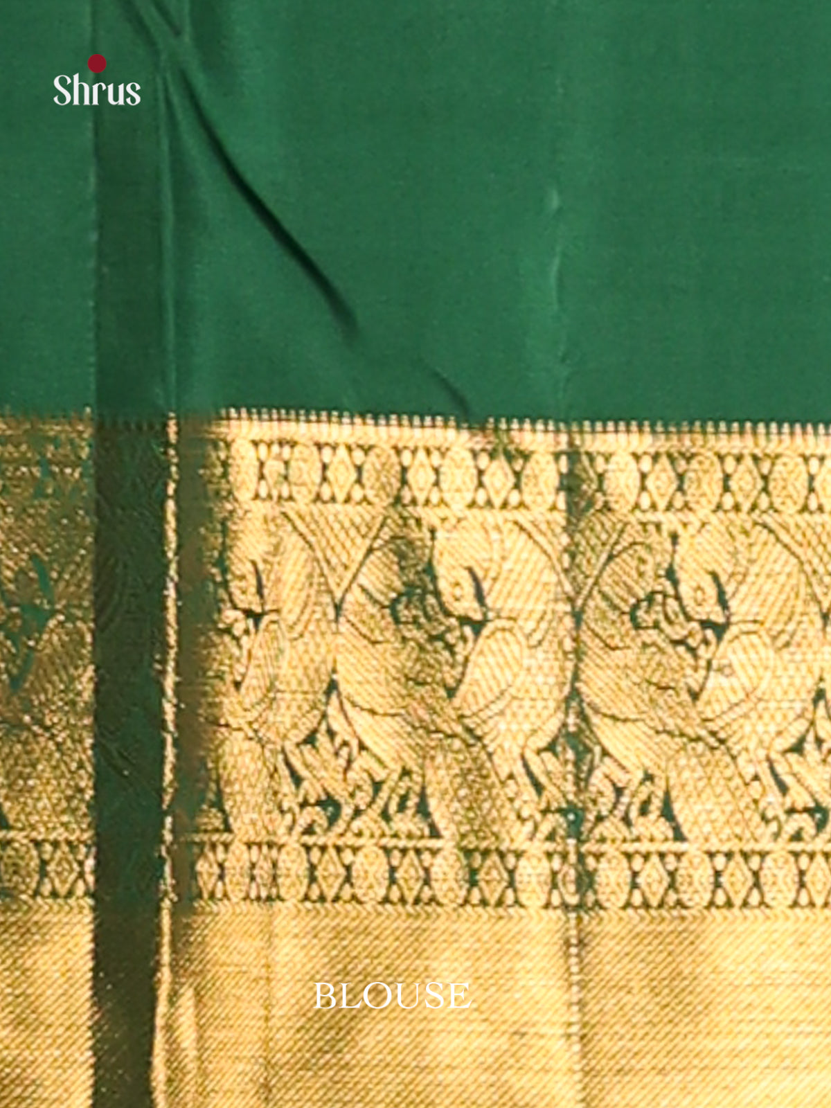 Timeless Green Kanchipuram Silk Saree with zari Woven Rudraksh motifs & Brocade Pallu