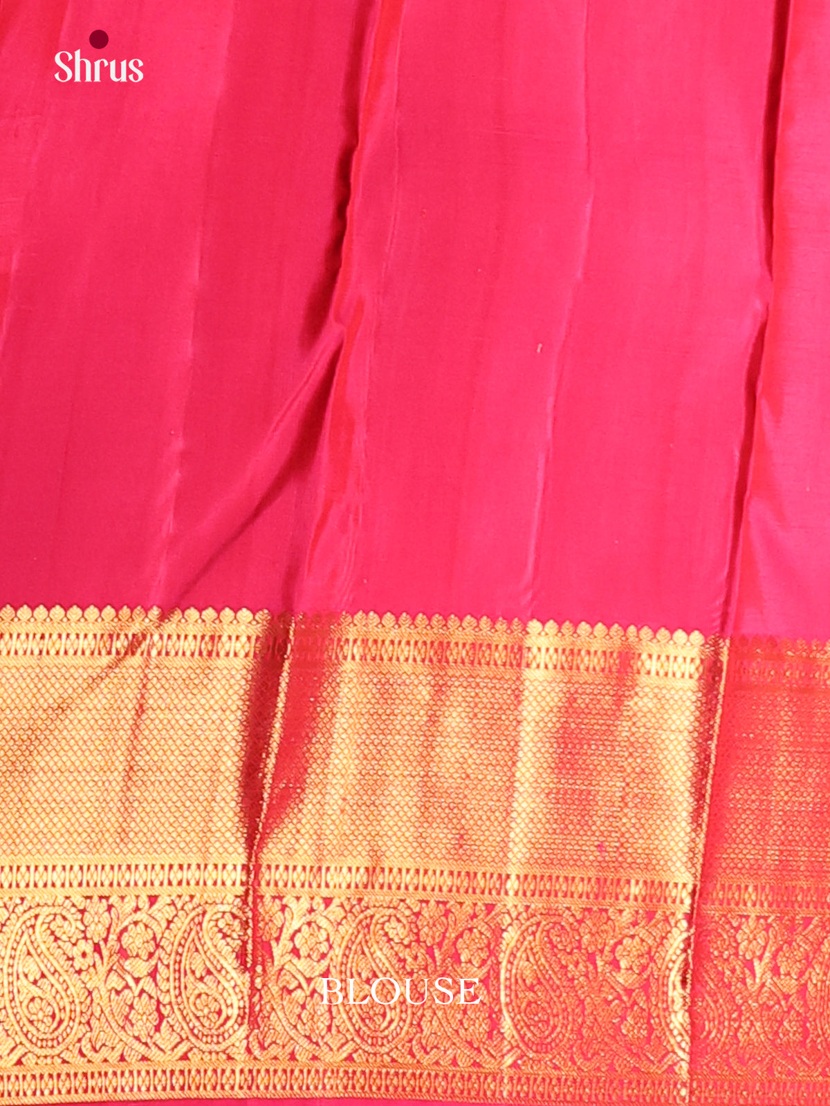 Double Shaded Green & Pink Kanchipuram Butta design Saree gleams with gold zari drop motifs - Shop on Shrus.com