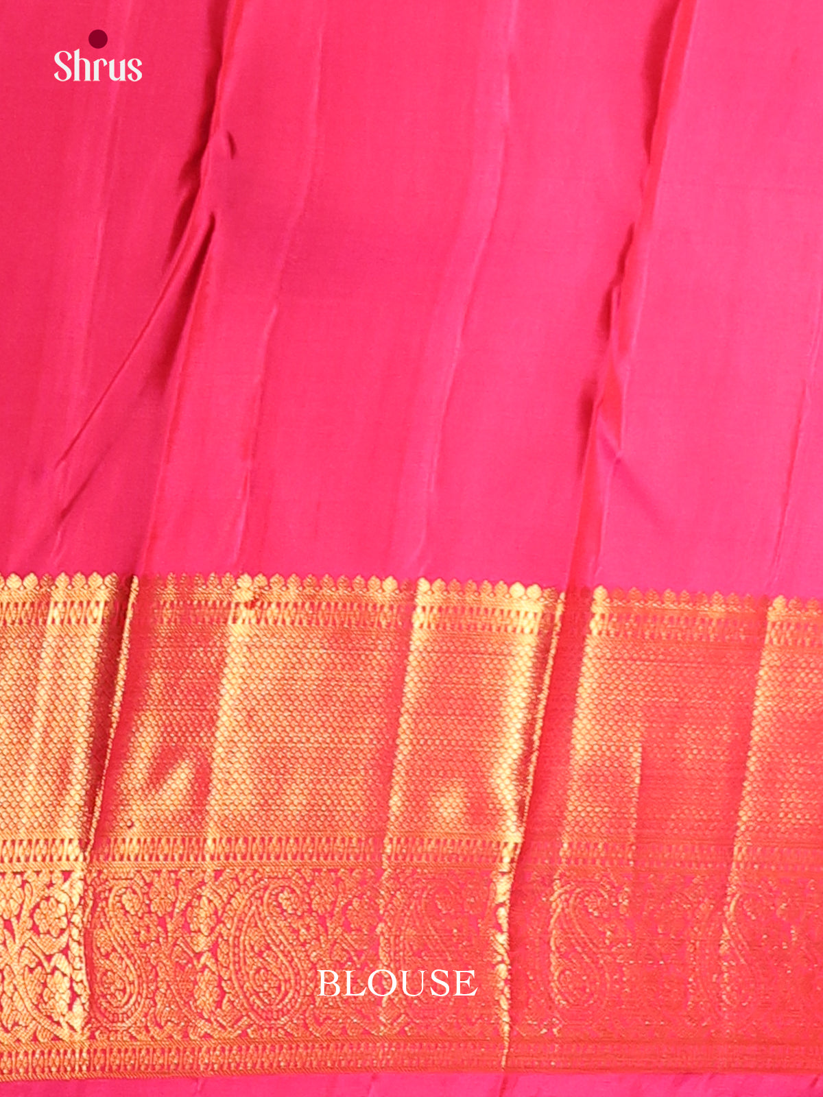 Classy Green Kanchipuram Saree with floral drop motifs & Rich Pink Zari Border -2