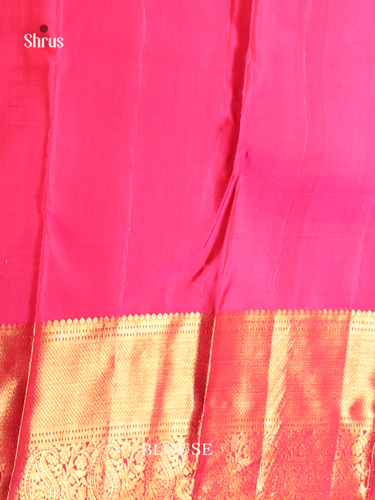 Stunning Green Kanjivaram Silk Saree with Golden Floral Motifs & rich Pink zari border 2