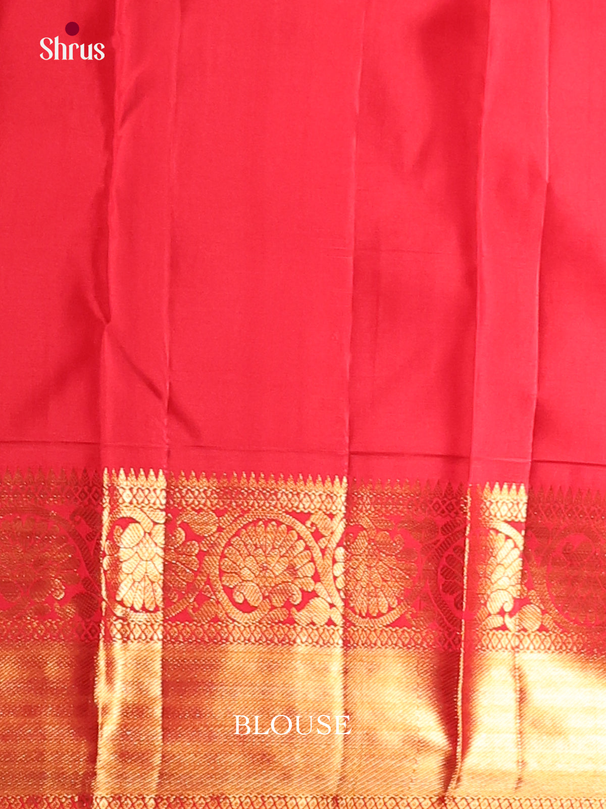 Opulent Green Kanchipuram Silk Saree with Golden thilagam motifs & Red Zari Border 2