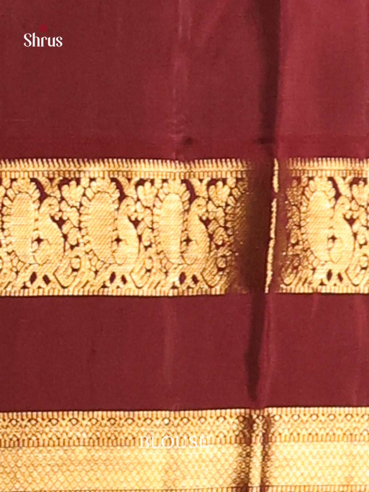 Exquisite Rust Kanchipuram Saree with Golden Buttas & Maroon rettaipet zari border - Shop on Shrus.com