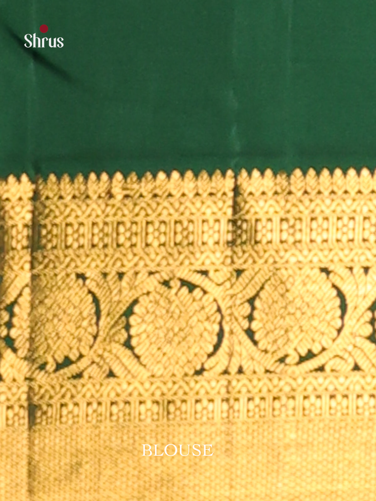 Regal Pink Kanchipuram Silk Saree with golden motifs & Green Zari Woven Brocade Pallu 2