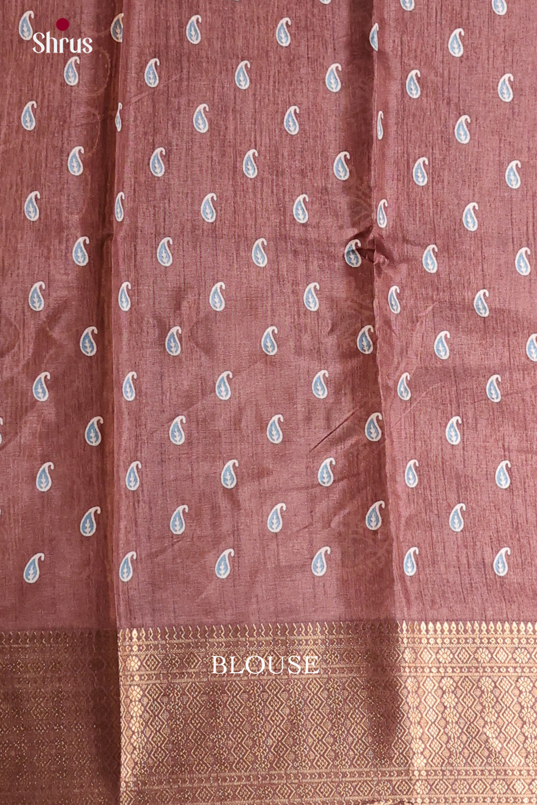 Brown - Semi Crepe Saree