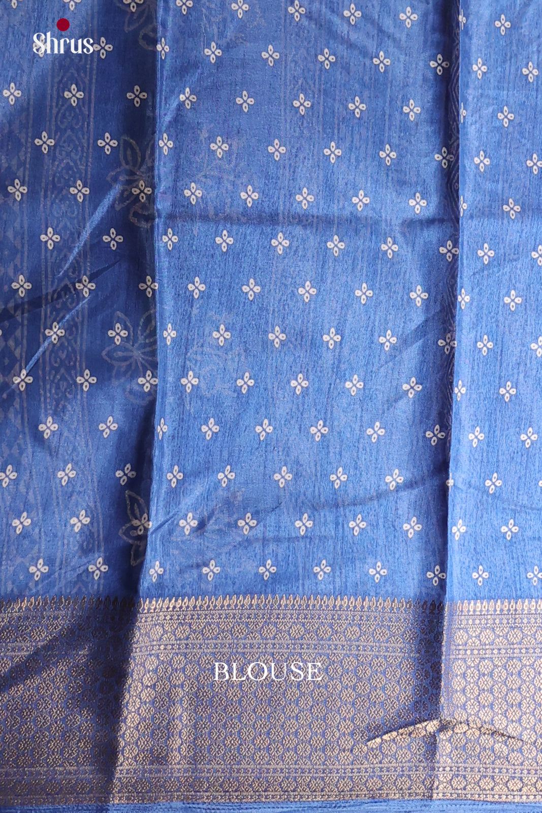 Blue - Semi Crepe Saree