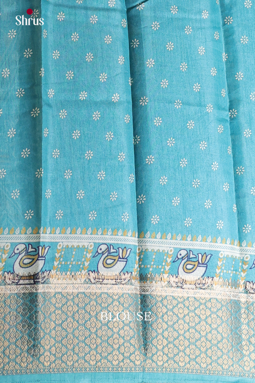 Blue - Semi Crepe Saree