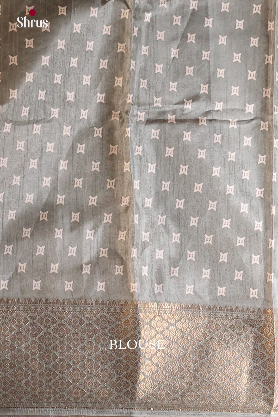 Grey - Semi Crepe Saree - Shop on Shrus.com
