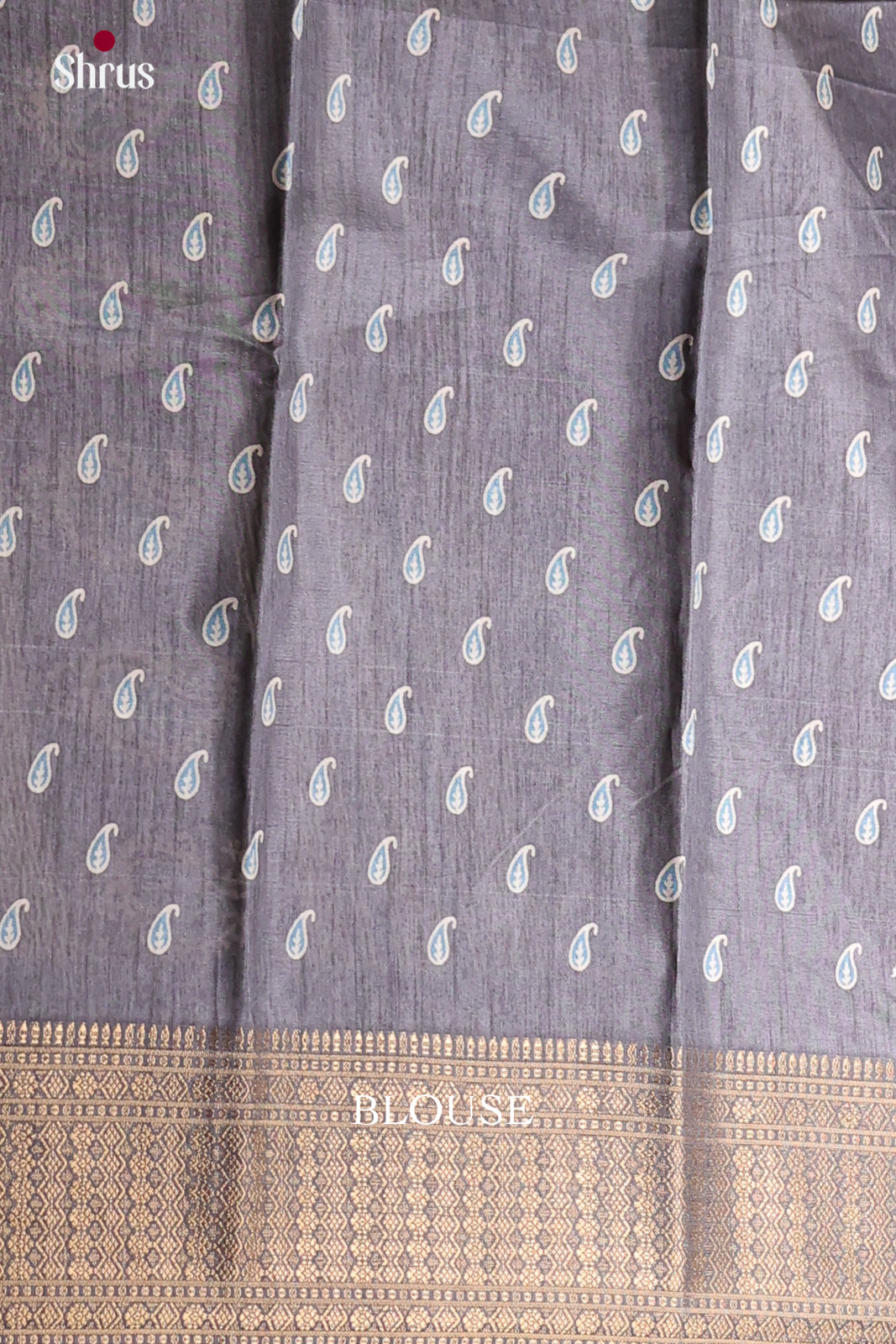 Grey - Semi Crepe Saree - Shop on Shrus.com
