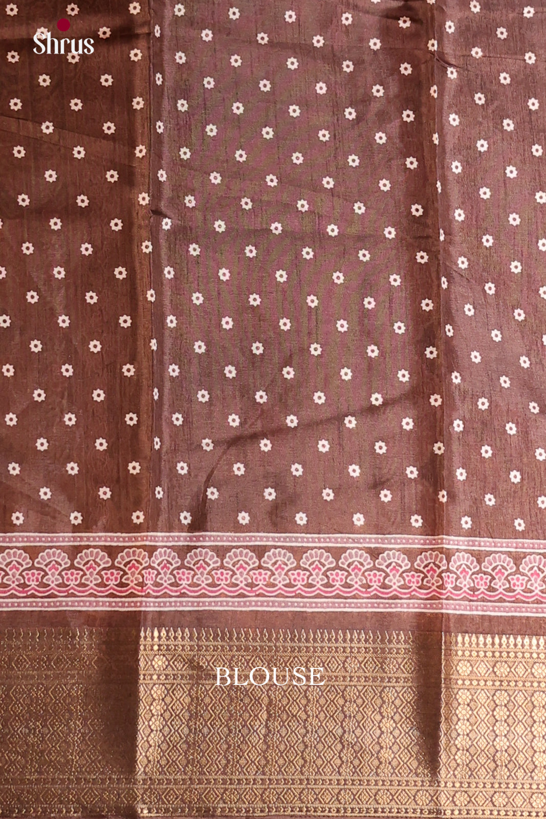 brown - Semi Crepe Saree
