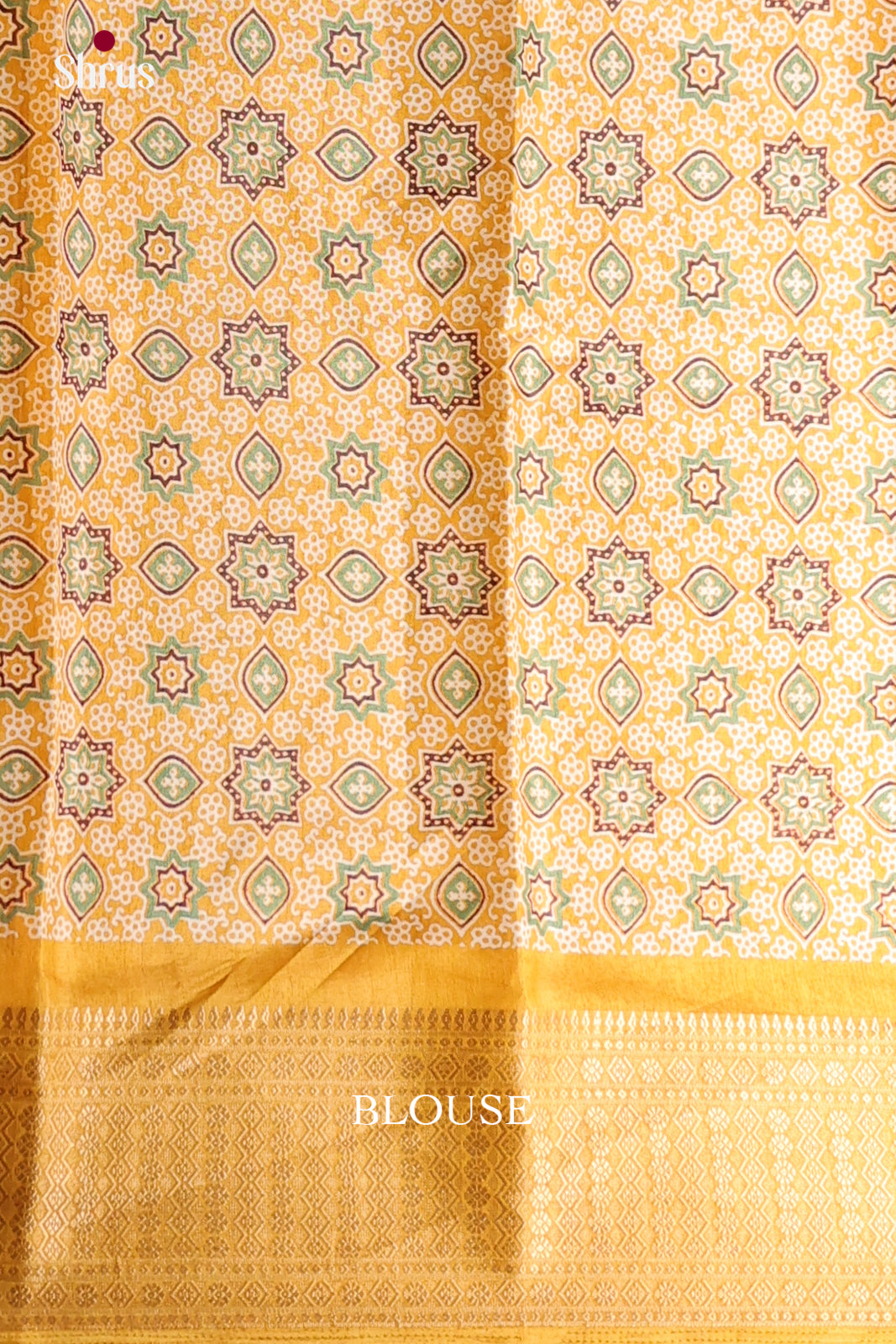 Yellow - Semi Crepe Saree - Shop on Shrus.com