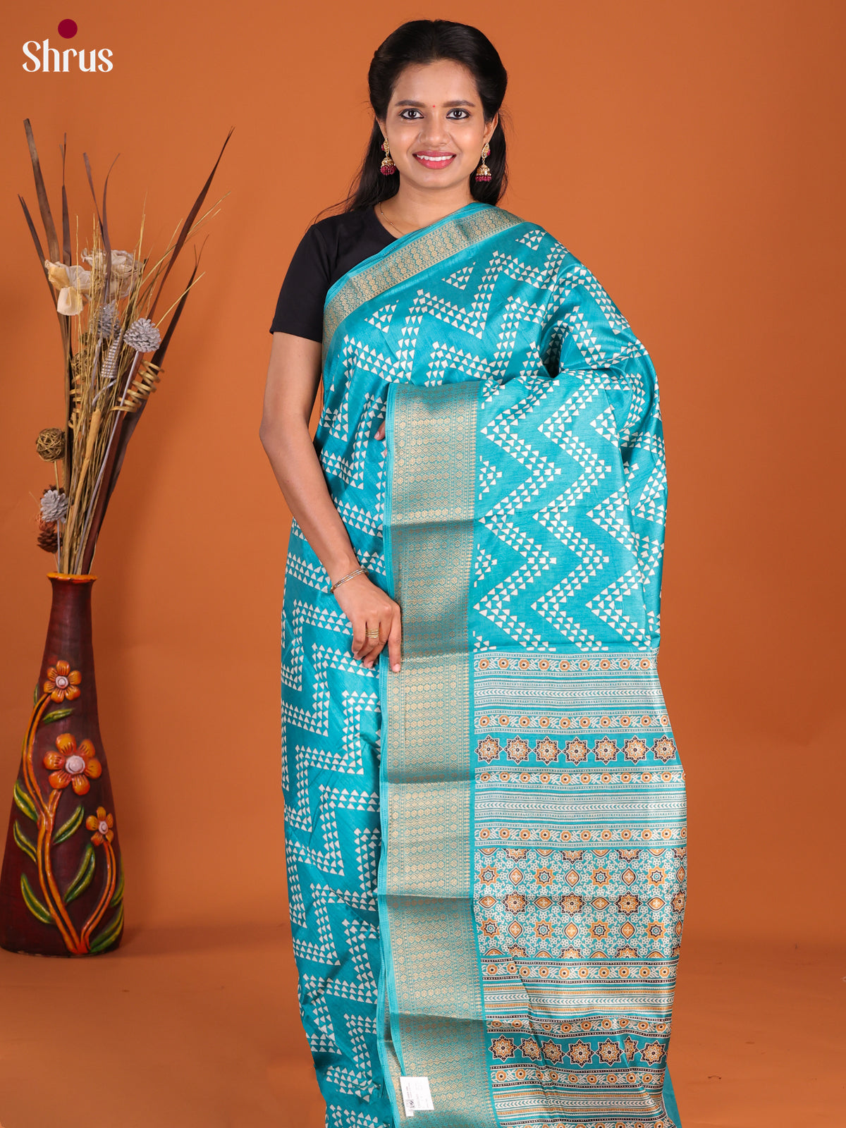 Blue- Semi Crepe Saree