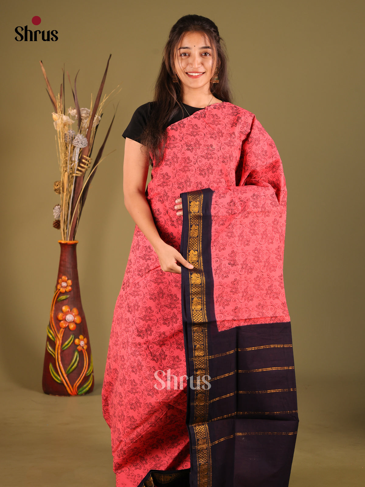 DHS11015 - Sungudi Cotton Saree - Shop on Shrus.com