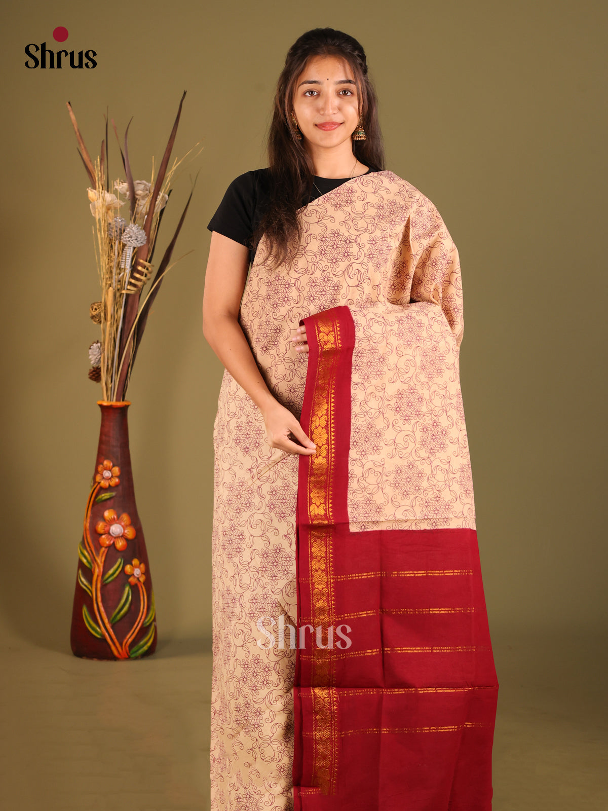 DHS11026 - Sungudi Cotton Saree - Shop on Shrus.com