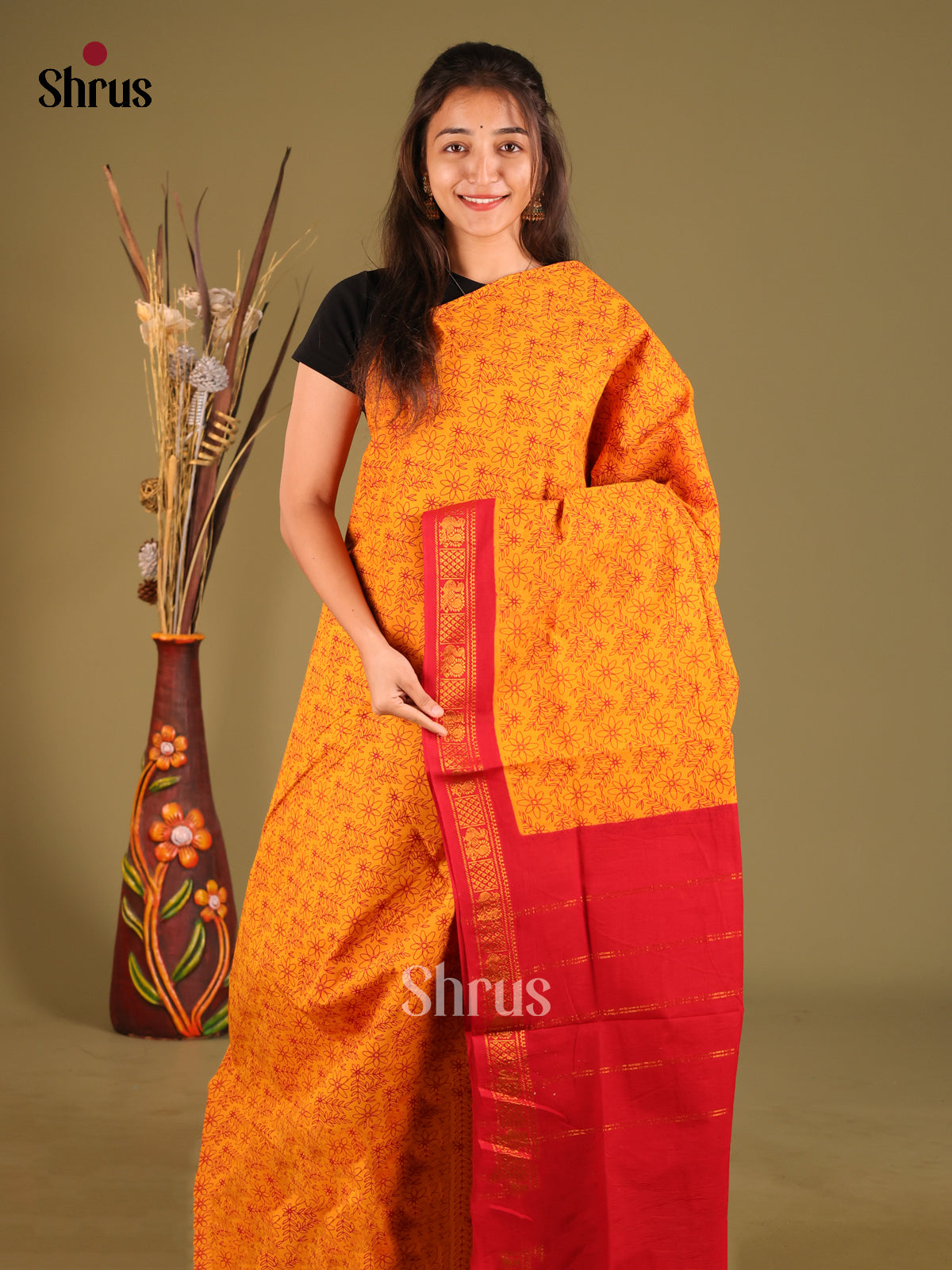 DHS11028 - Sungudi Cotton Saree - Shop on Shrus.com