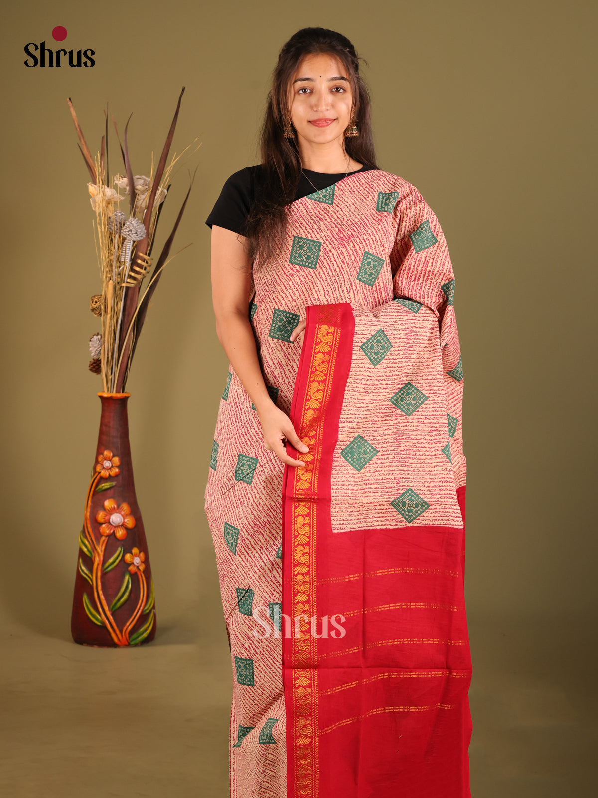 DHS11033 - Sungudi Cotton Saree - Shop on Shrus.com