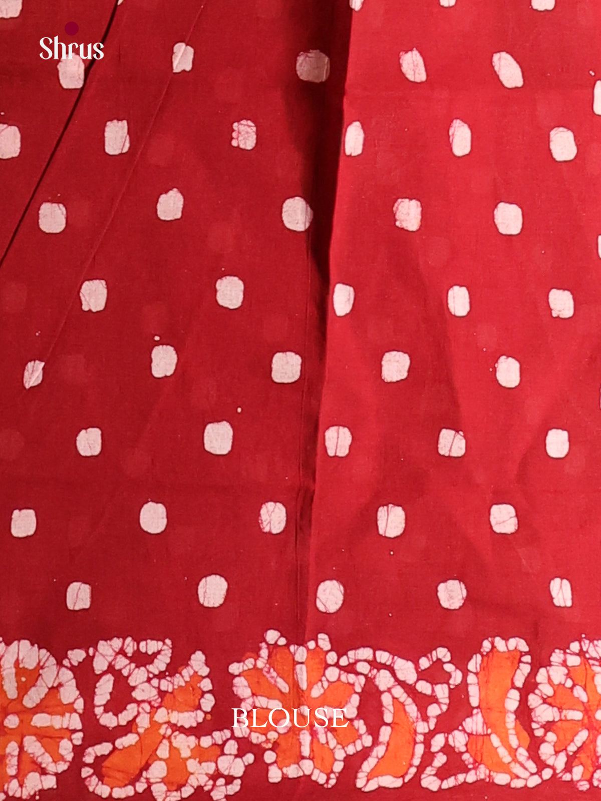 Orange & Red - Sungudi Cotton Saree