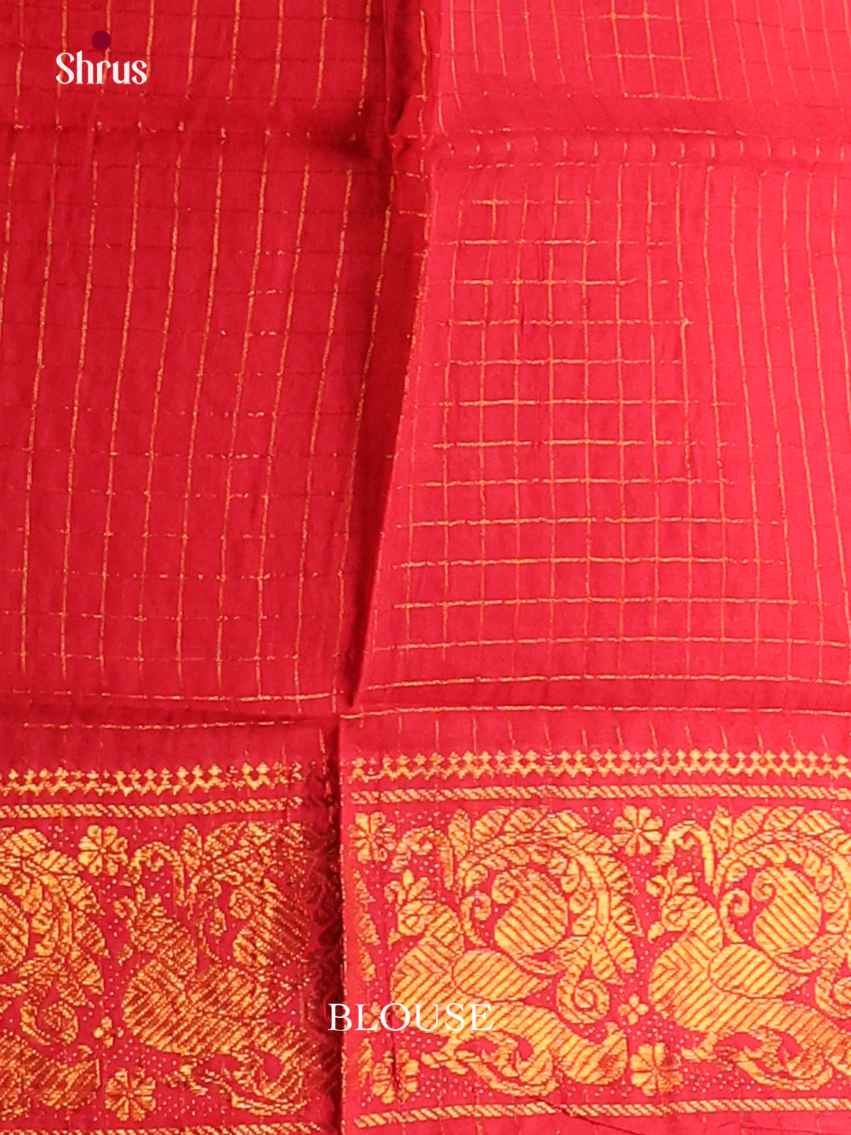 Red- Sungudi Cotton Saree - Shop on Shrus.com