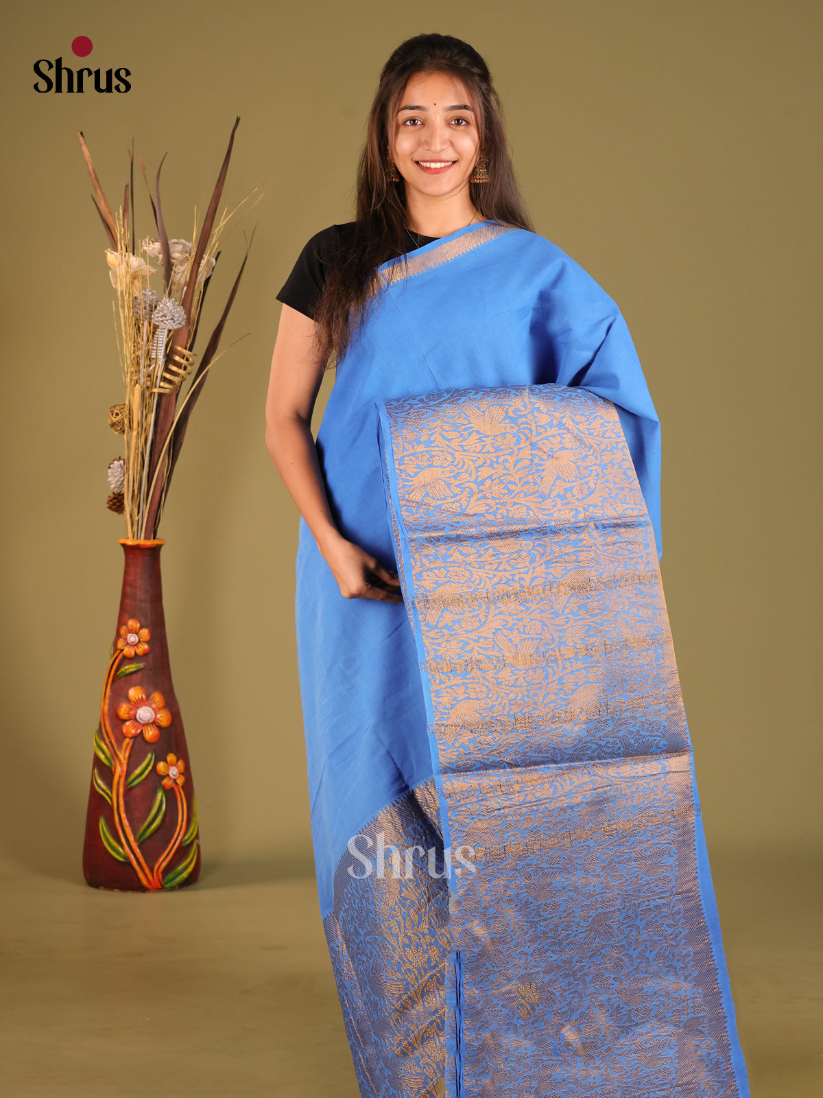DHS11205 - Sungudi Cotton Saree - Shop on Shrus.com