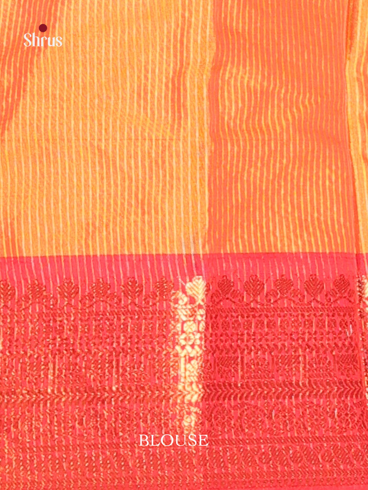 Orangish Pink & Pink- Semi Pochampally Saree - Shop on Shrus.com