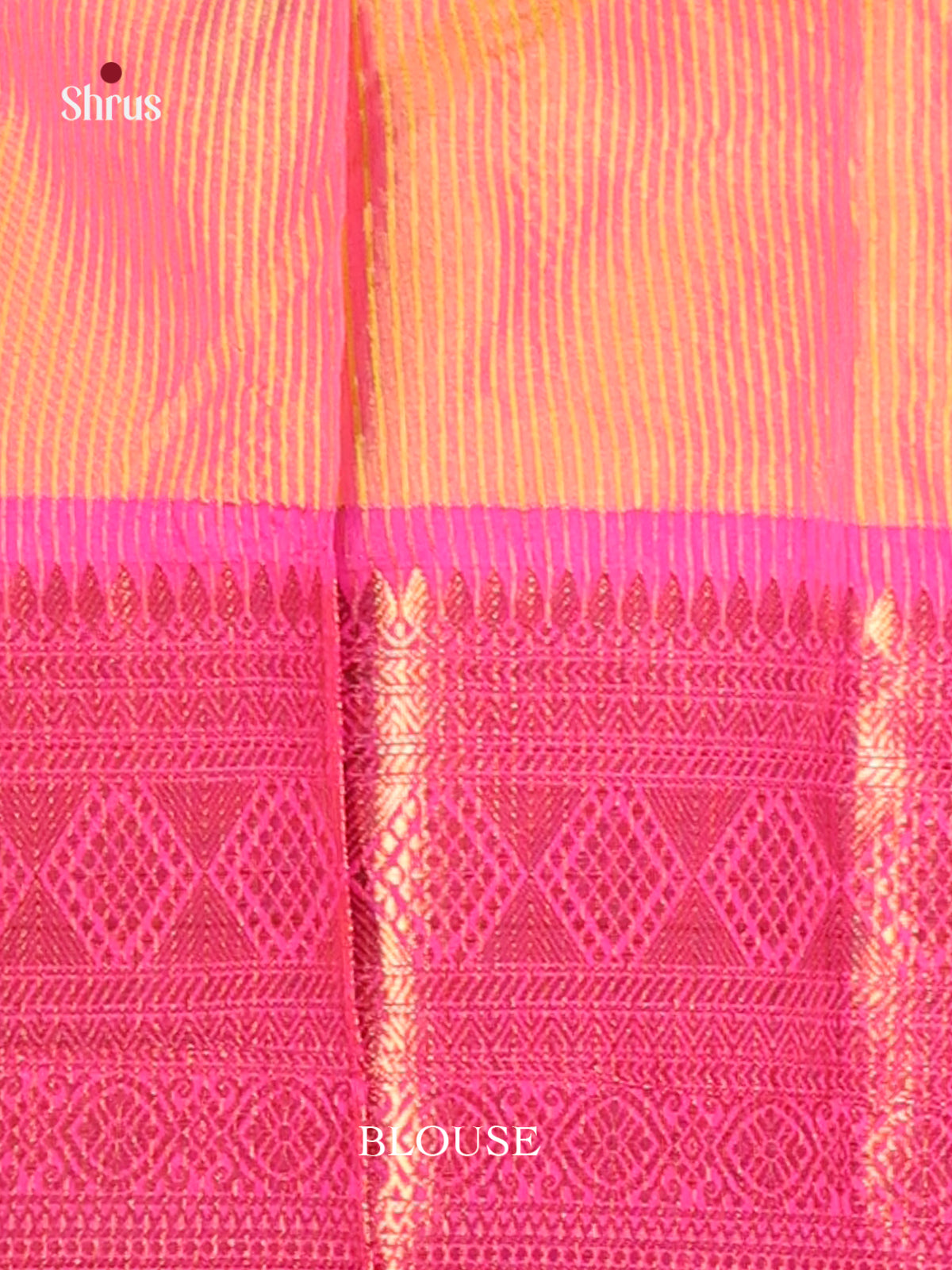 Orange & Pink- Semi Pochampally Saree - Shop on Shrus.com