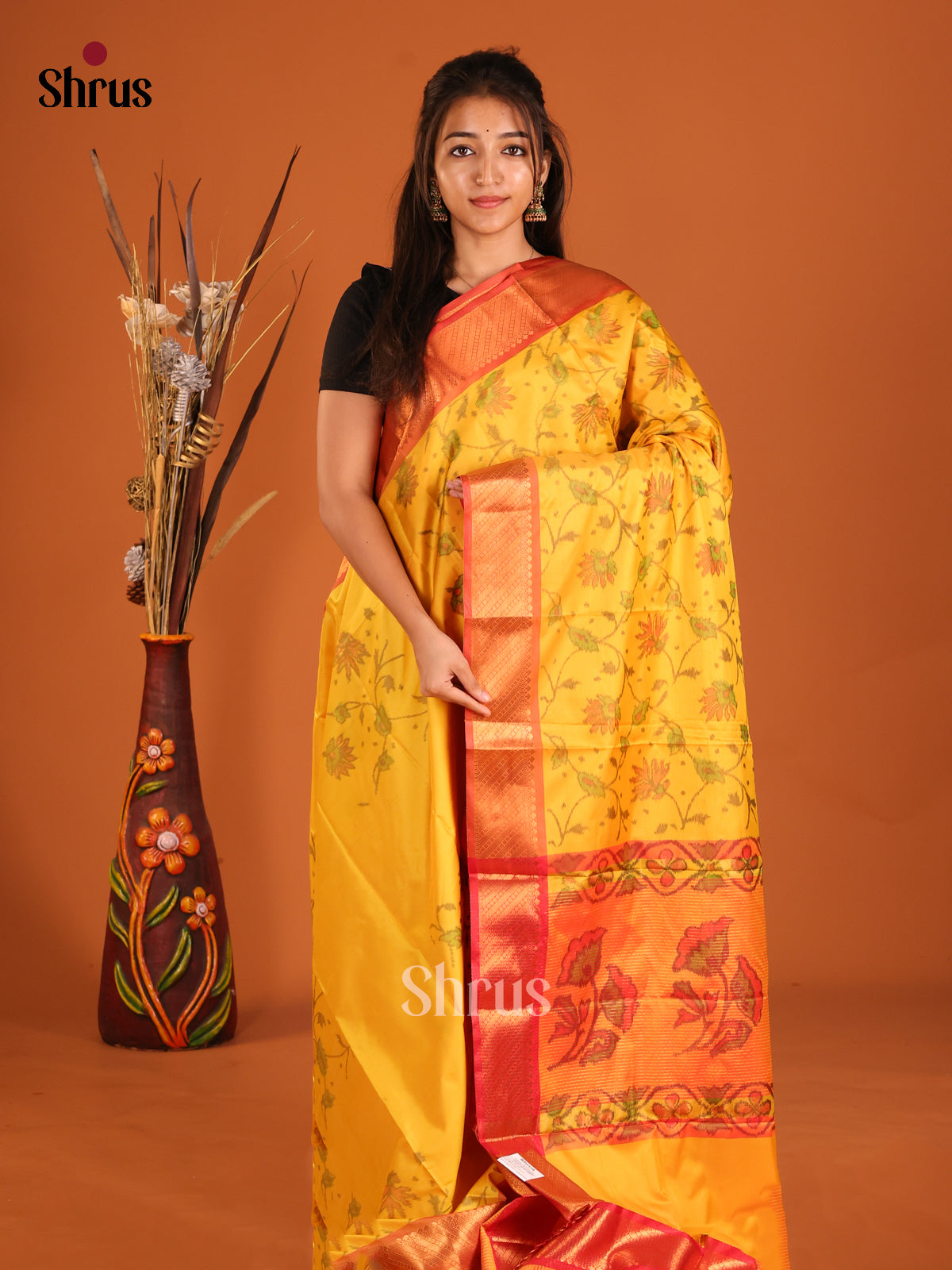 DHS11249 - Semi Pochampally Saree - Shop on Shrus.com