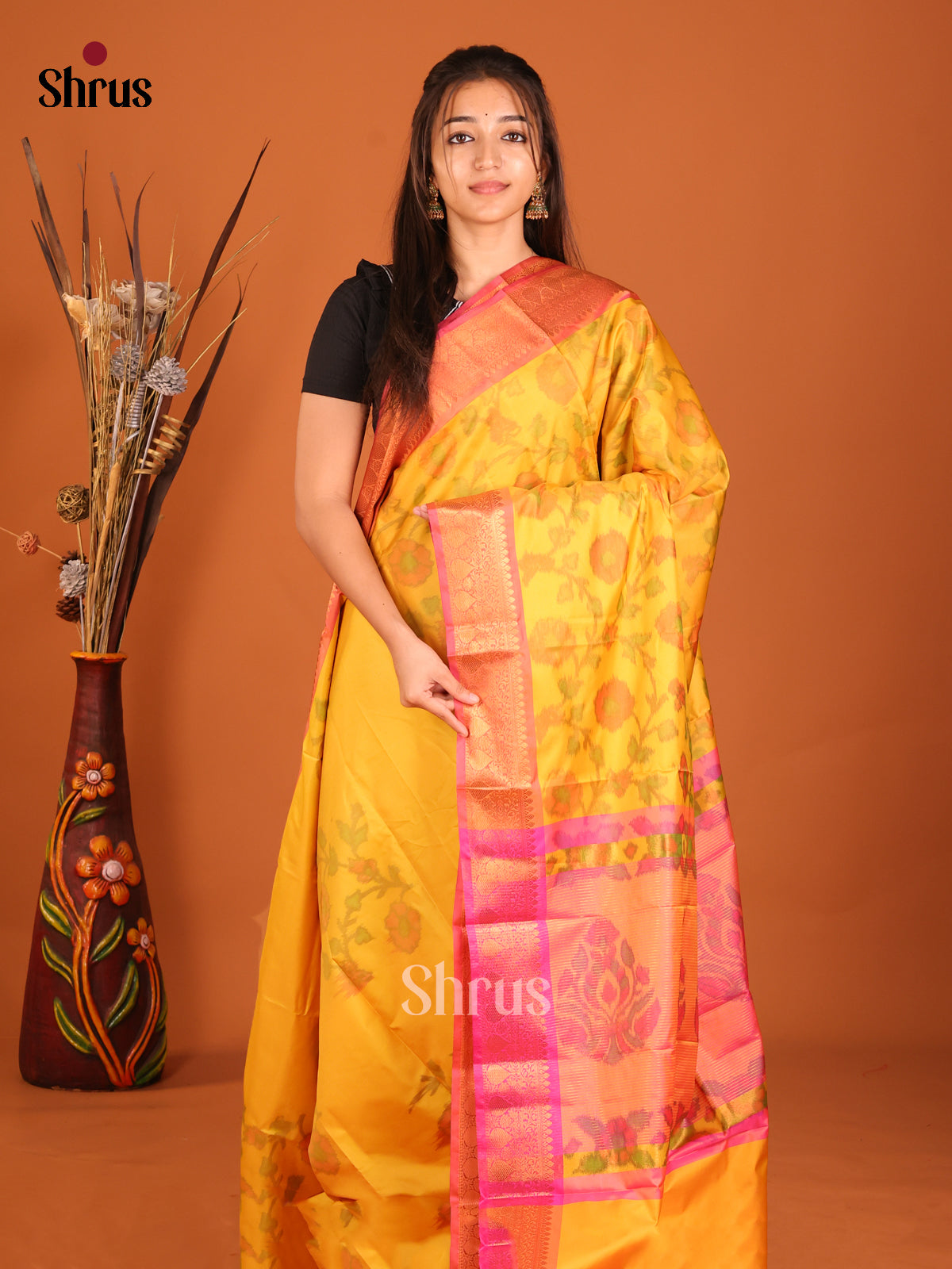 DHS11250 - Semi Pochampally Saree - Shop on Shrus.com