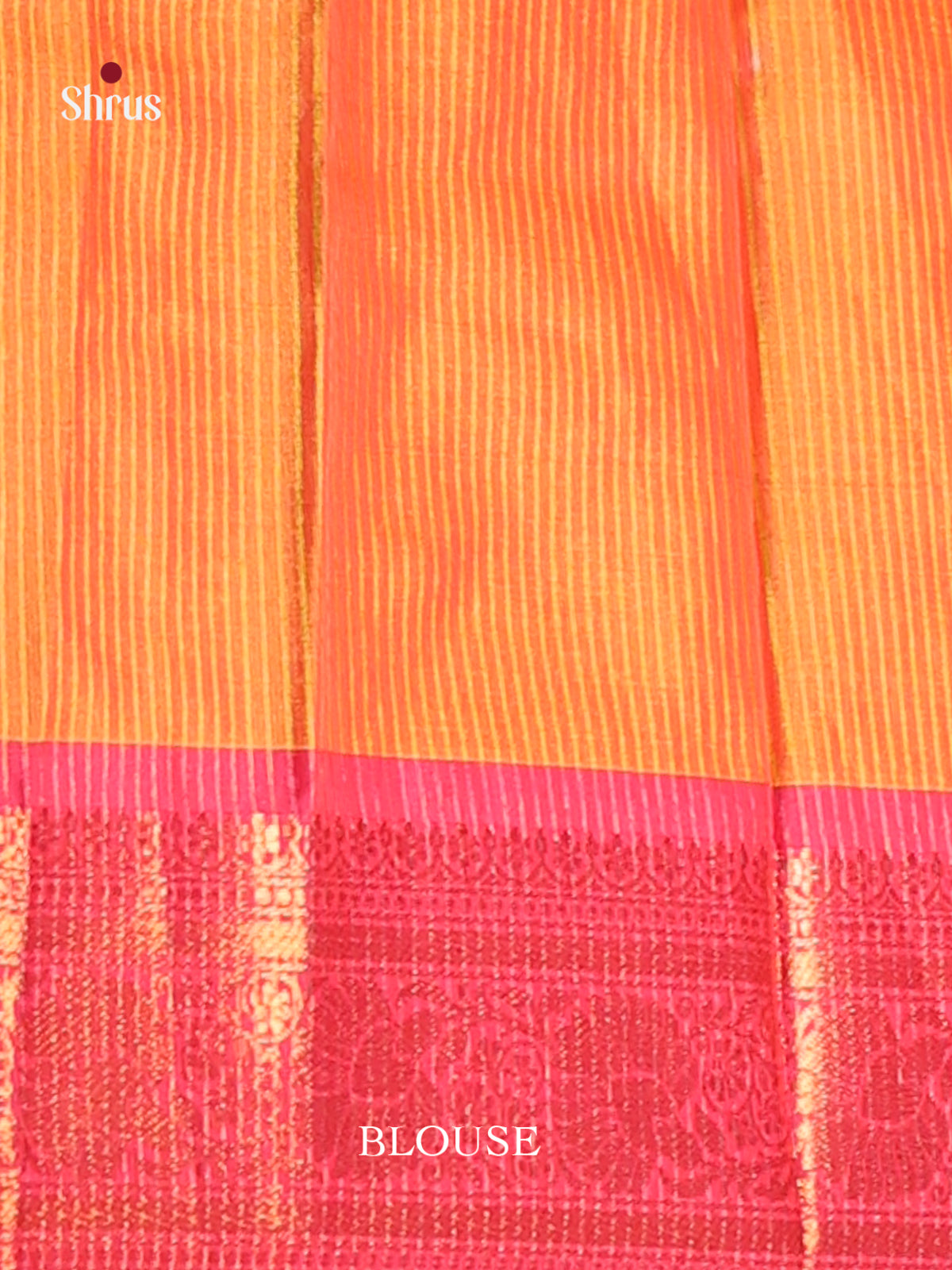 Orangish Pink & Pink - Semi Pochampally Saree - Shop on Shrus.com