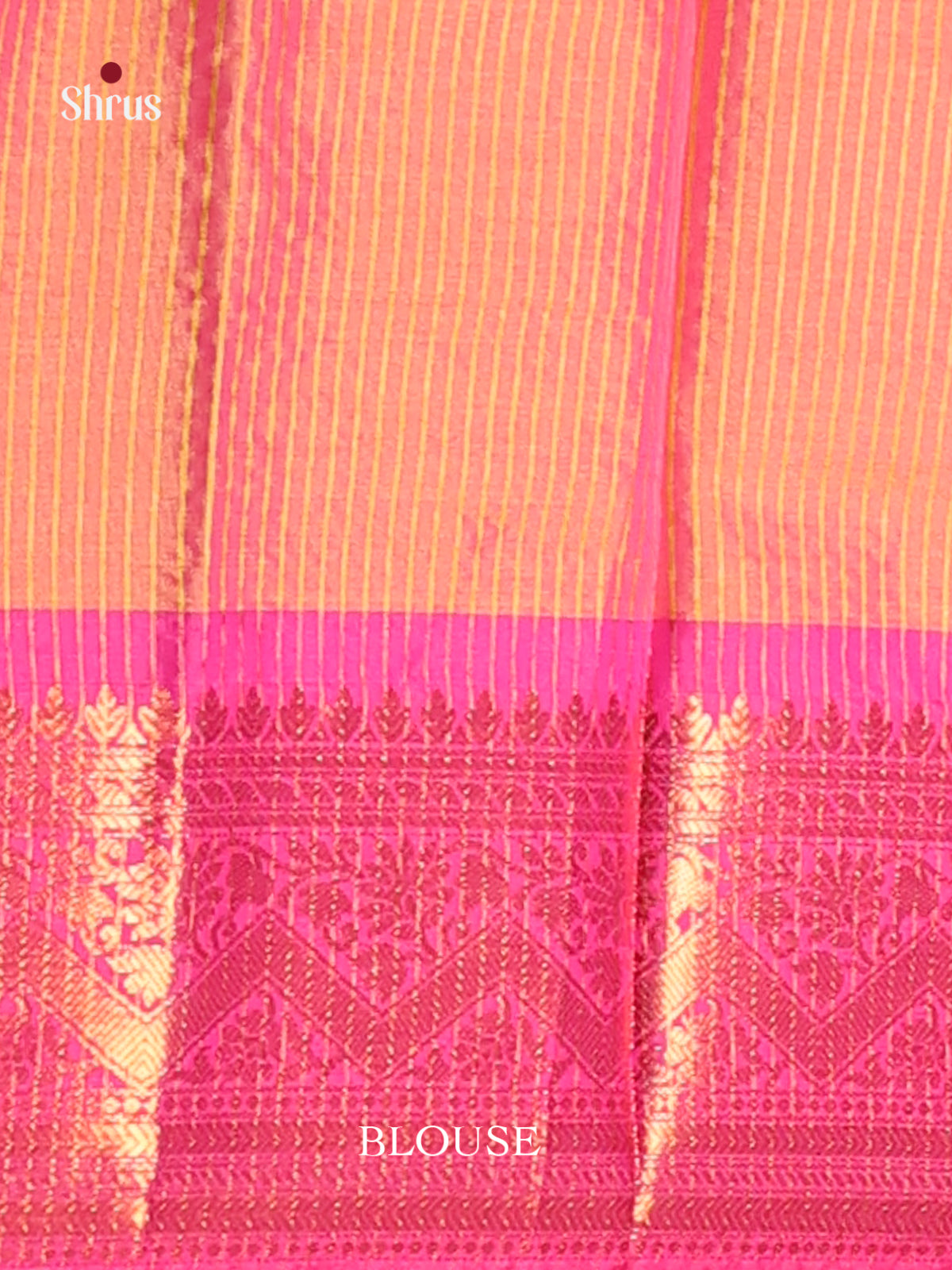 Orange & Pink - Semi Pochampally Saree - Shop on Shrus.com