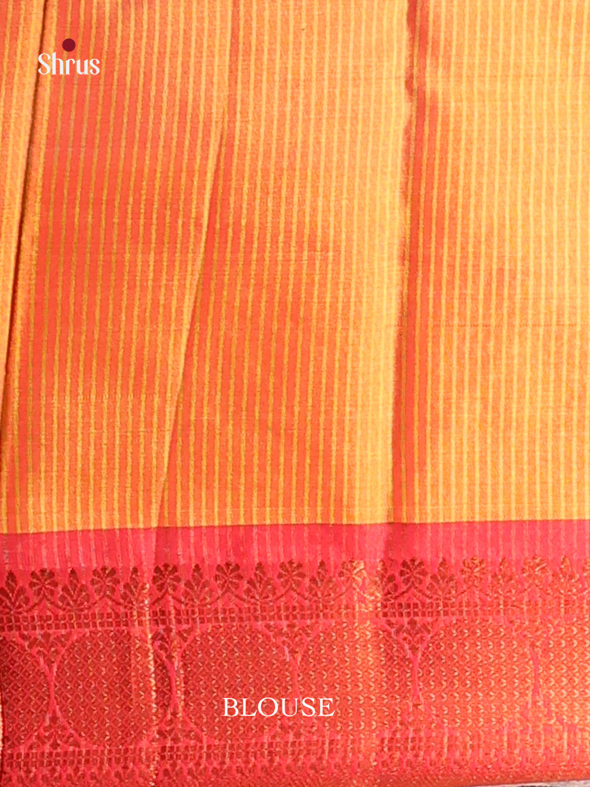 Yellow & Orange - Semi Pochampally Saree - Shop on Shrus.com