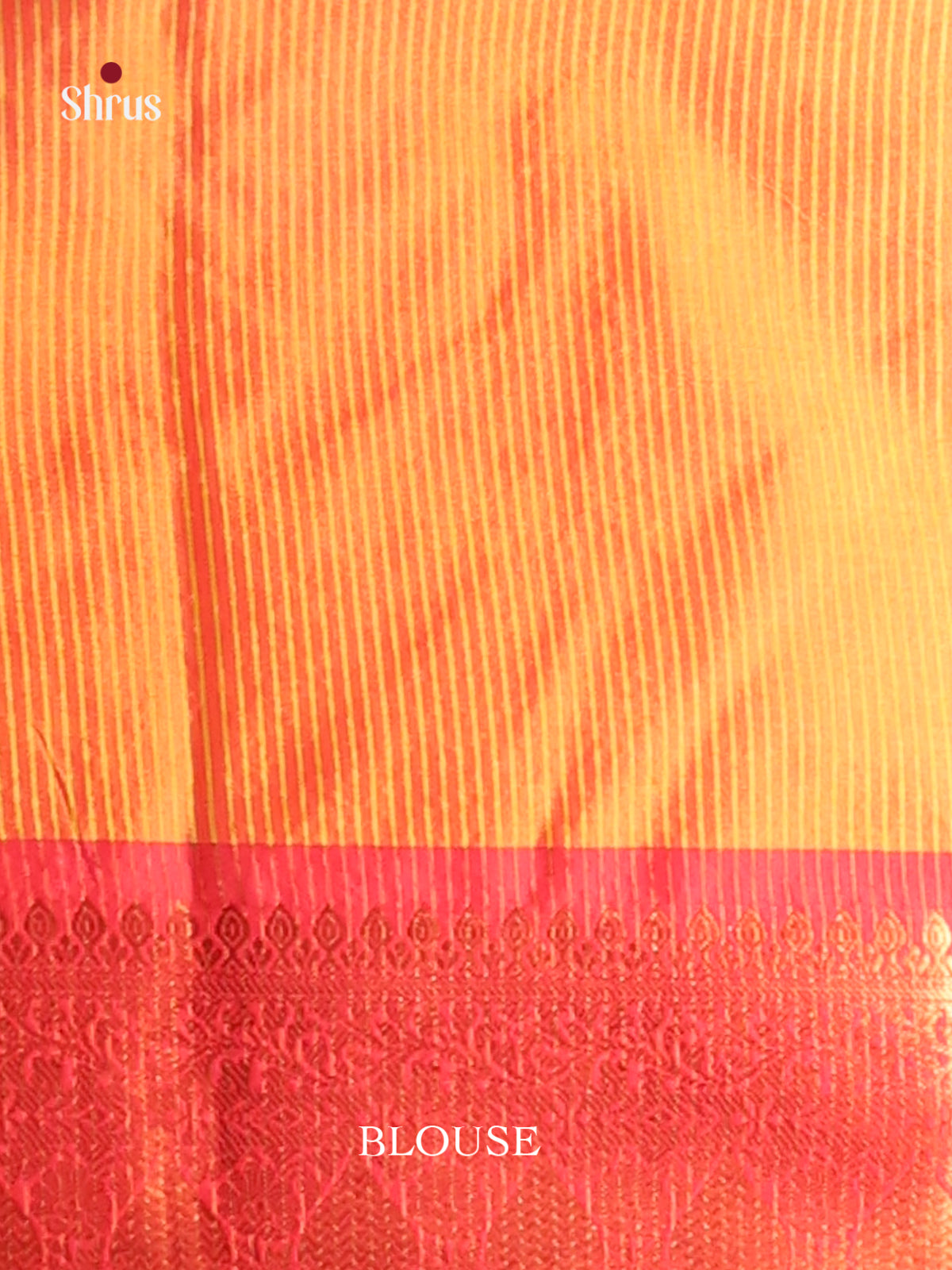 Yellow & Orange- Semi Pochampally Saree - Shop on Shrus.com