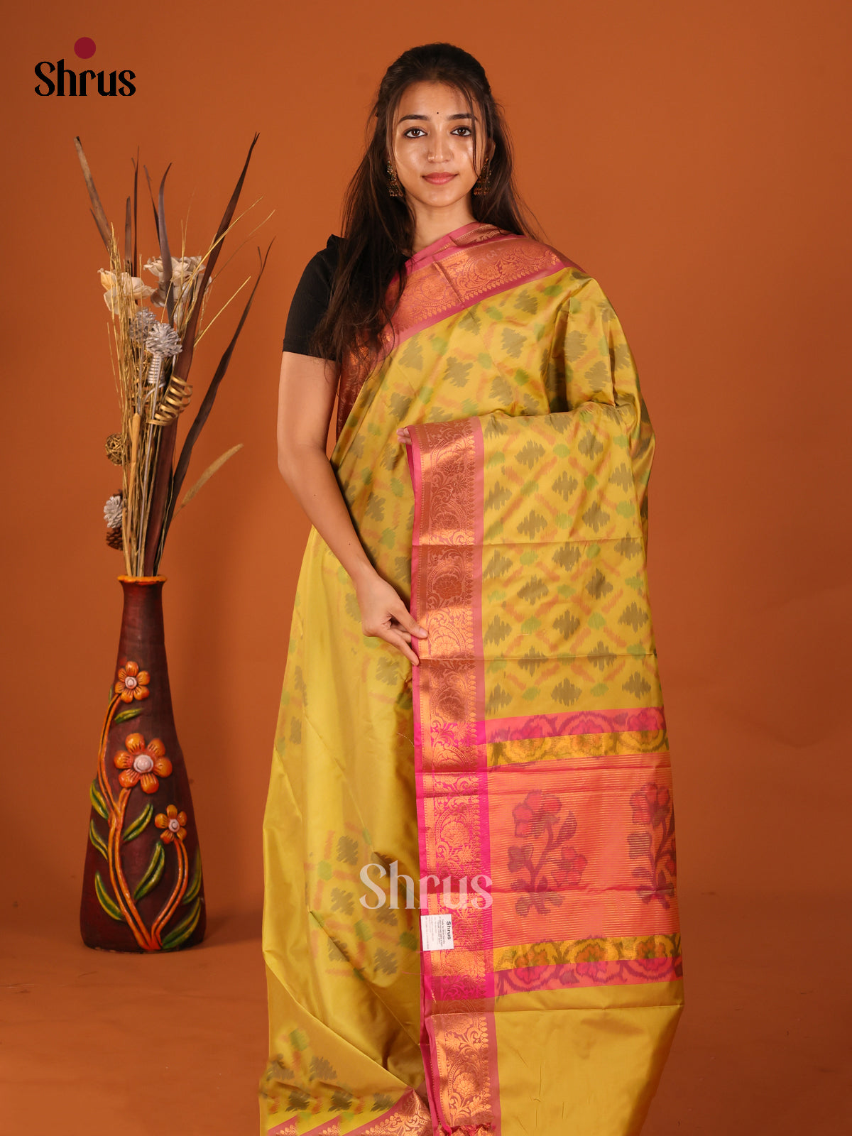 DHS11307 - Semi Pochampally Saree - Shop on Shrus.com
