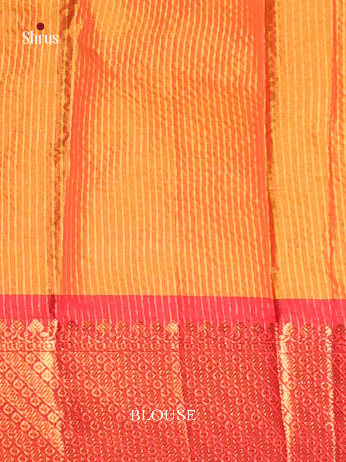 Yellow & Red - Semi Pochampally Saree - Shop on Shrus.com