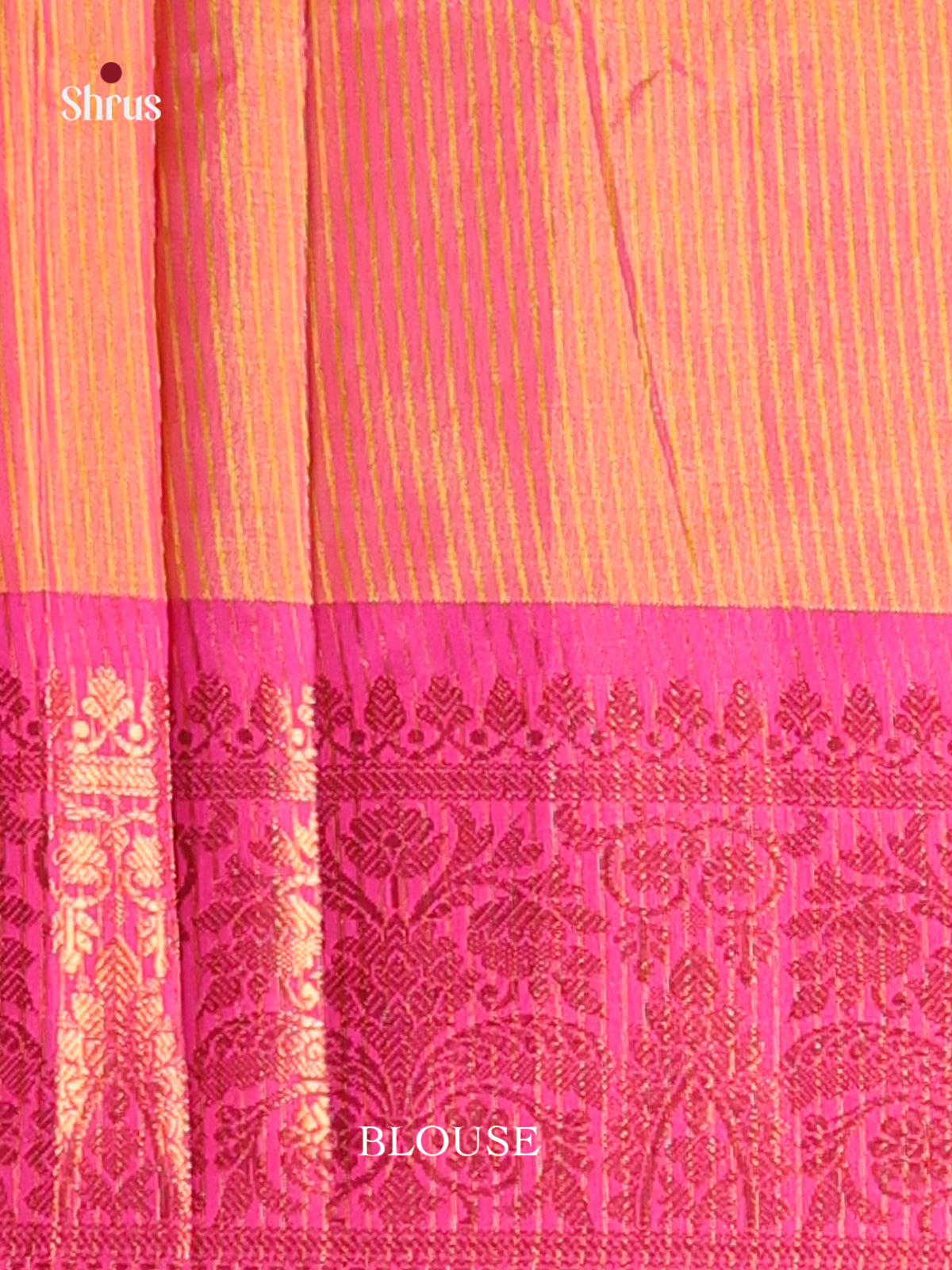 Orange & Pink - Semi Pochampally Saree - Shop on Shrus.com