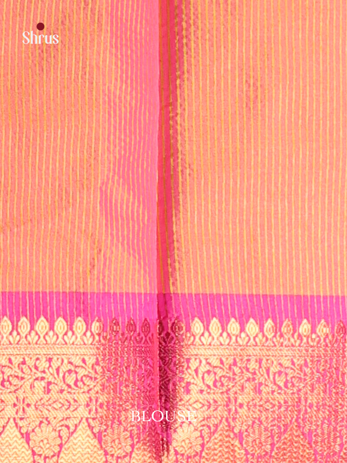 Orange & Pink- Semi Pochampally Saree - Shop on Shrus.com