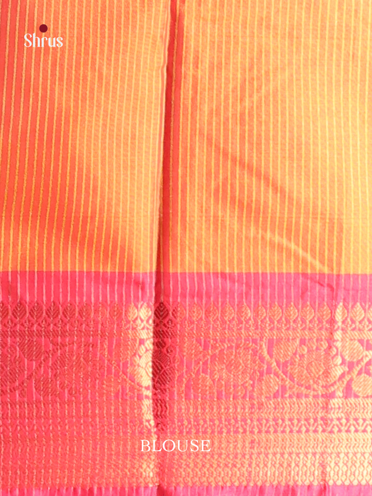 Pink & Orange - Semi Pochampally Saree - Shop on Shrus.com