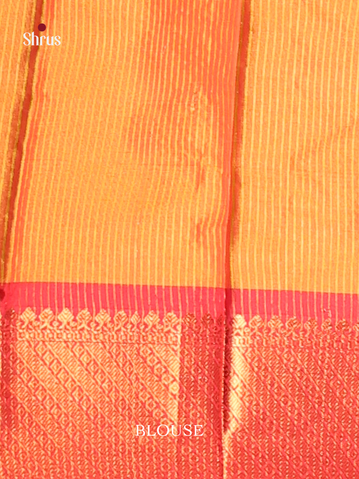 Yellow & Red - Semi Pochampally Saree - Shop on Shrus.com