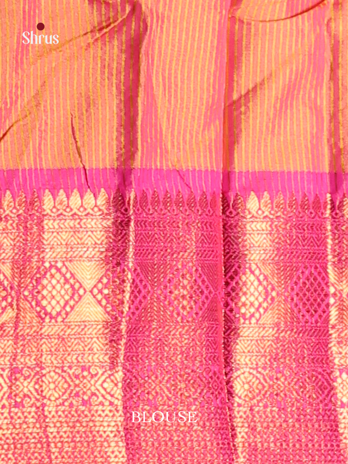 Yellow & Pink - Semi Pochampally Saree - Shop on Shrus.com