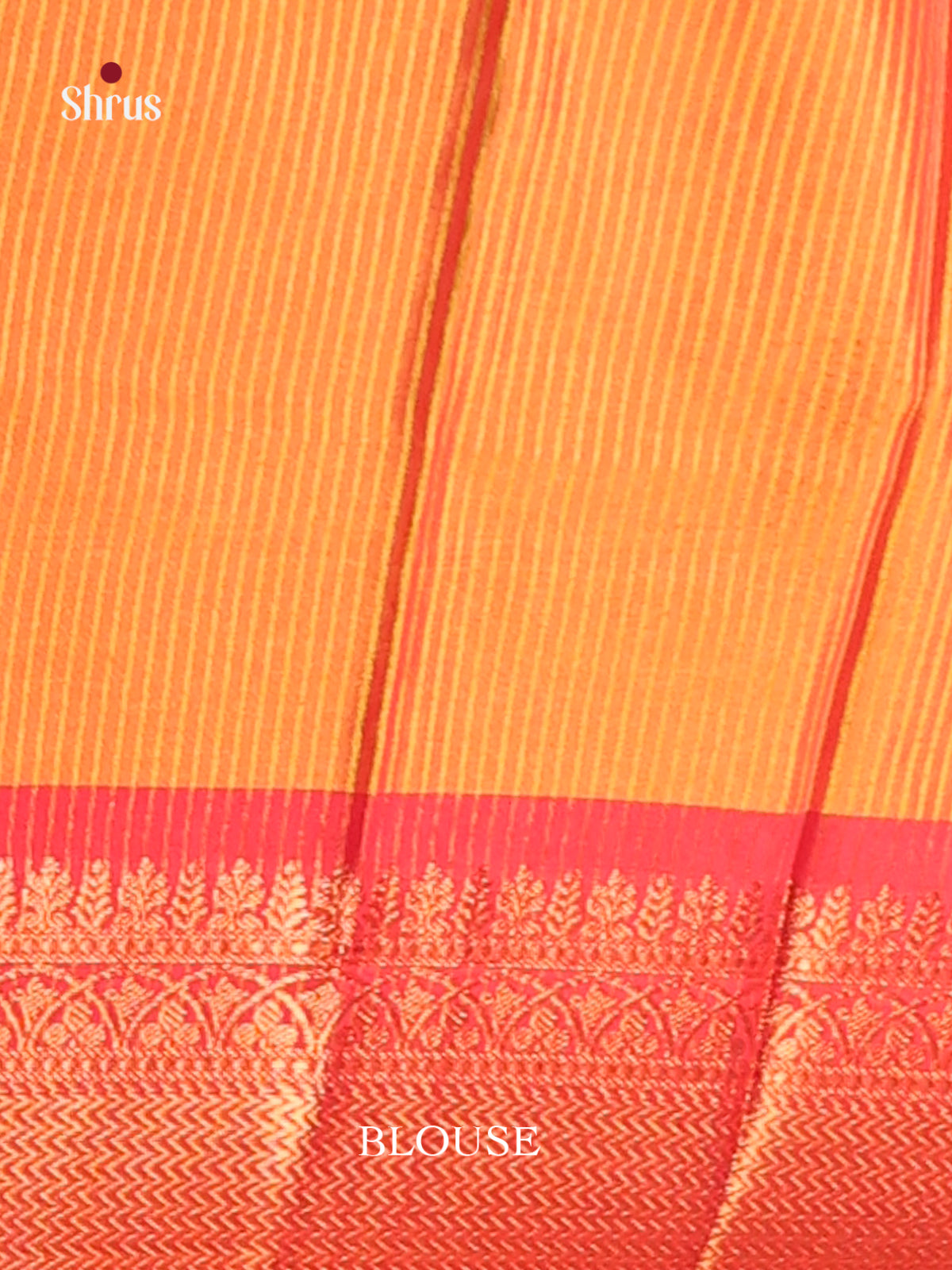 Light Green & Orange- Semi Pochampally Saree - Shop on Shrus.com