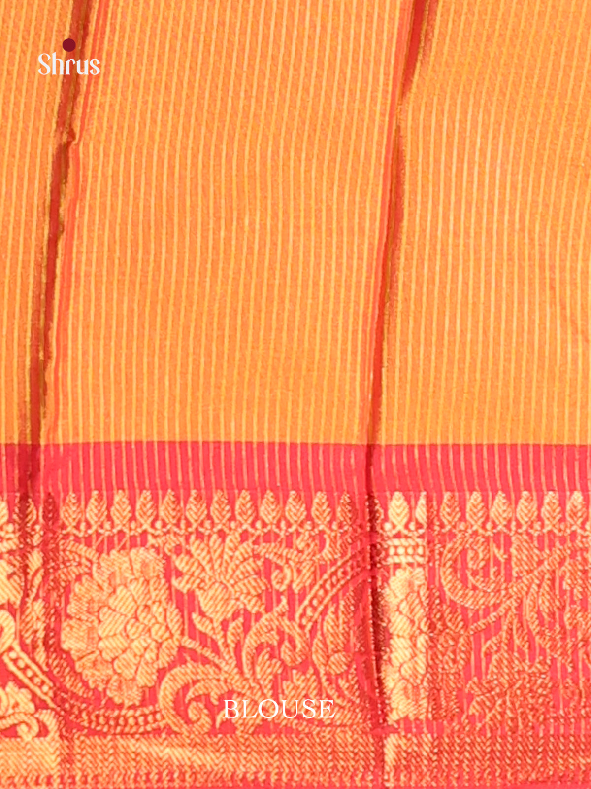 Light Green & Orange - Semi Pochampally Saree - Shop on Shrus.com