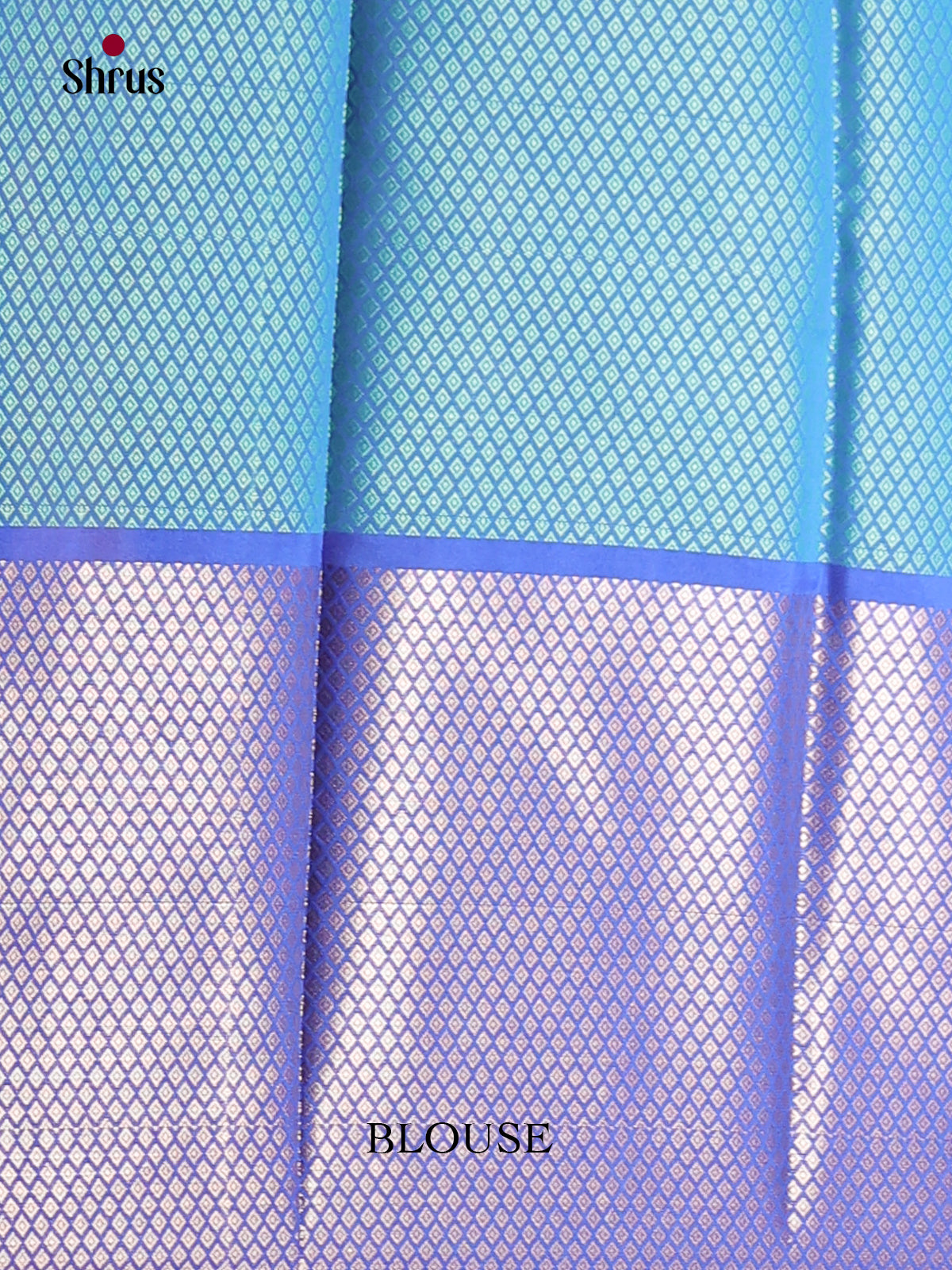 Light Blue & Blue - Tanchoi Semi Silk Saree