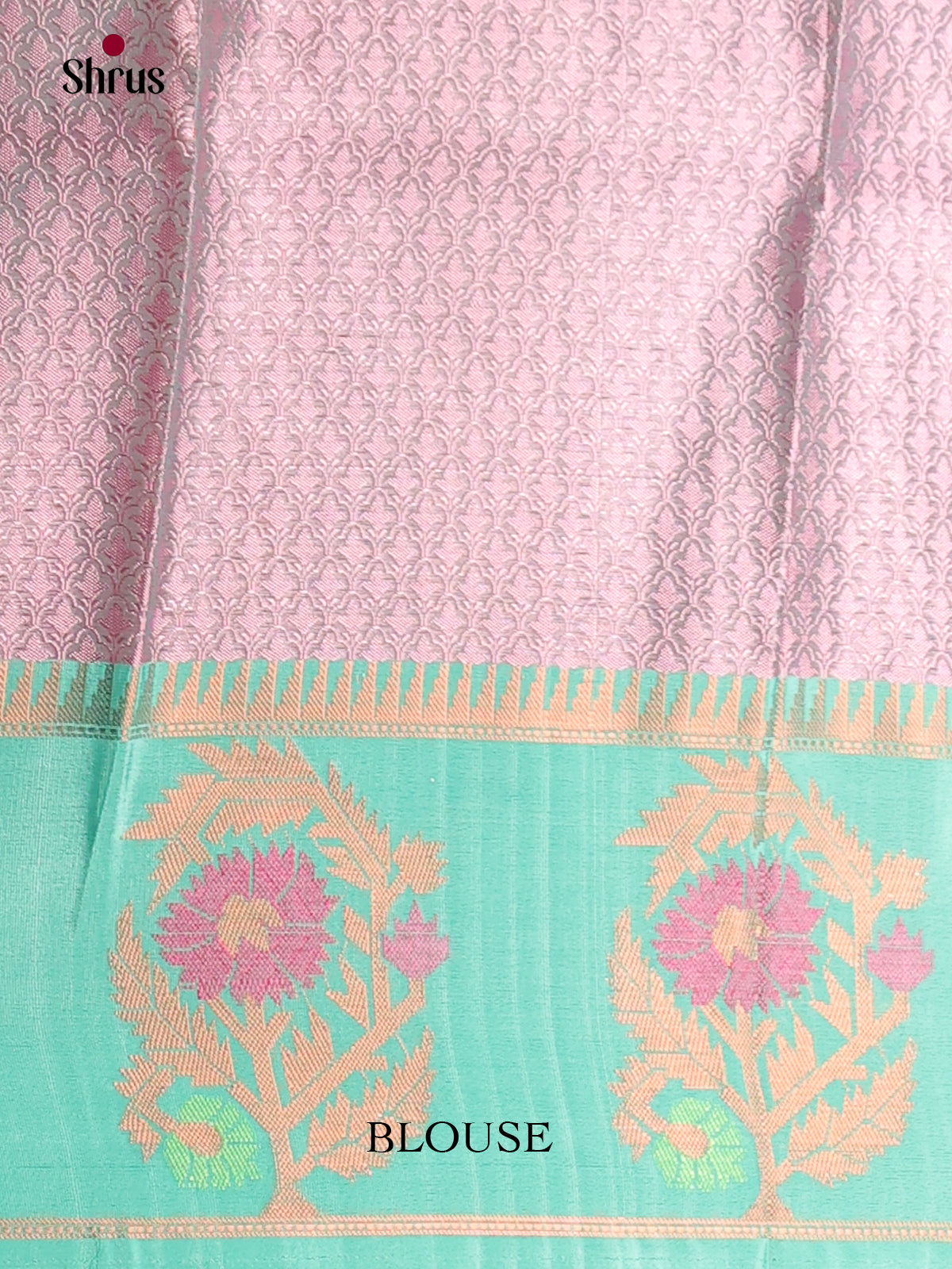 Pink & Teal - Tanchoi Semi Silk Saree - Shop on Shrus.com