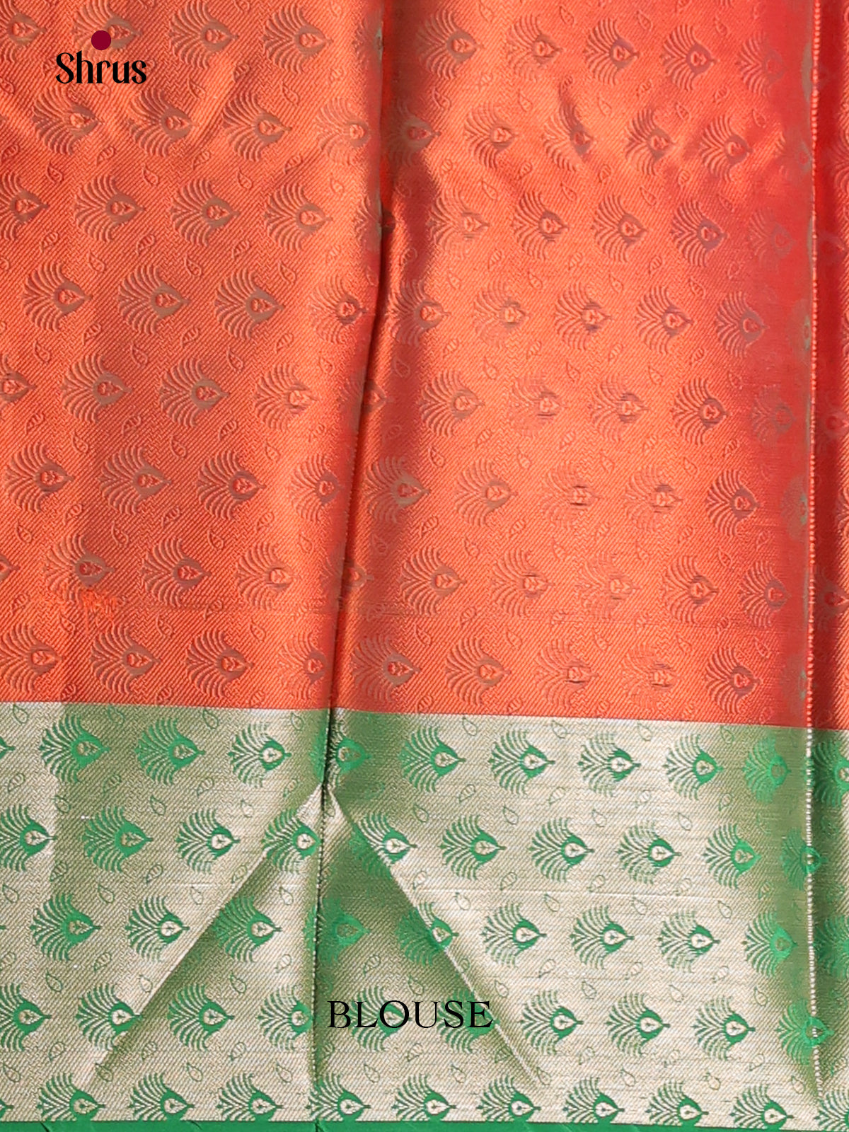 Orangish Pink & Green- Tanchoi semi Silk Saree