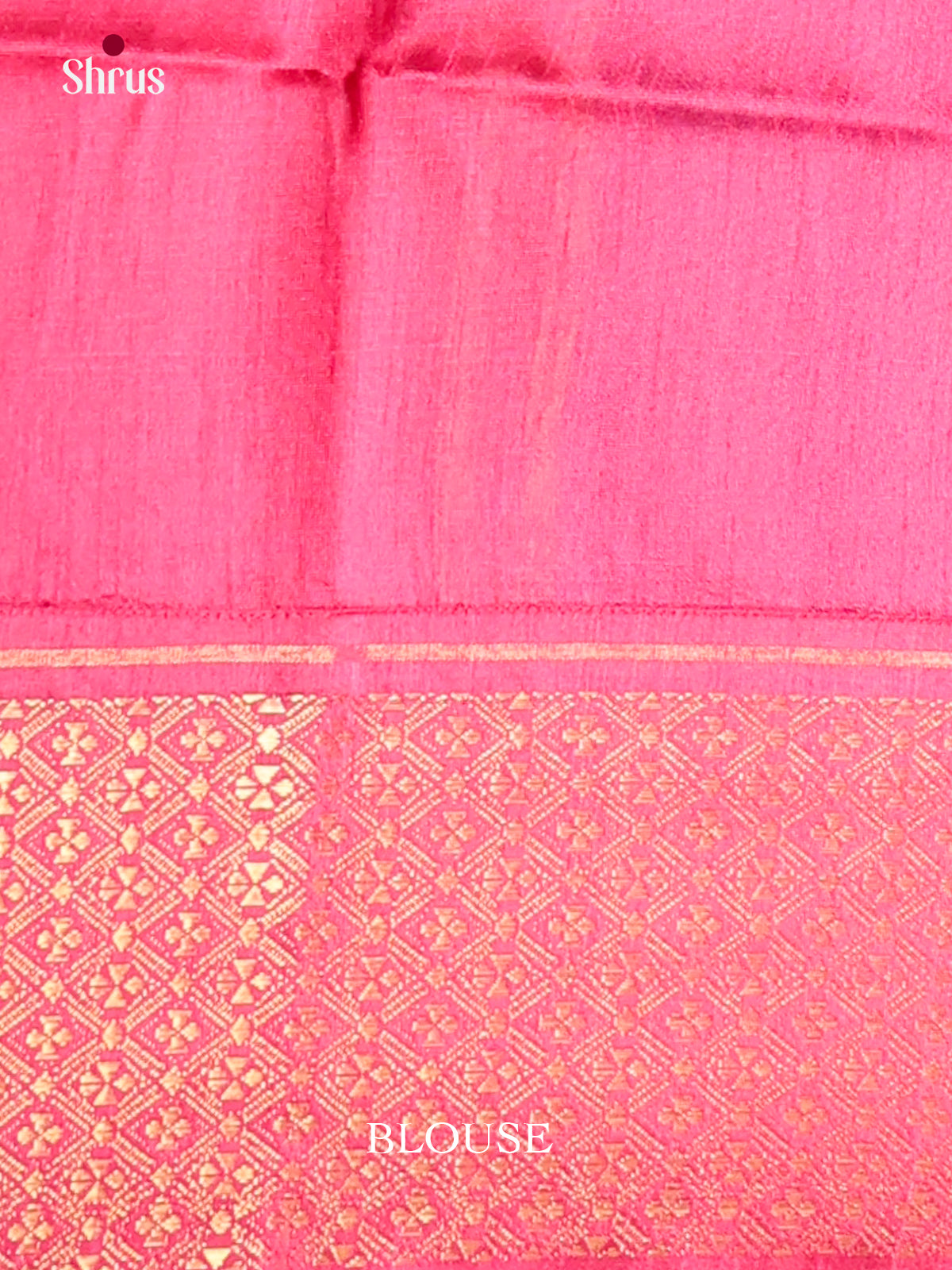 Blue & Pink - Semi Rawsilk Saree
