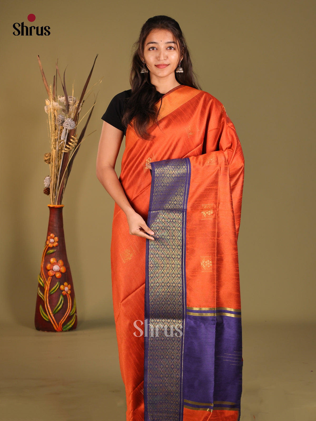 DHS11459 - Semi Rawsilk Saree - Shop on Shrus.com