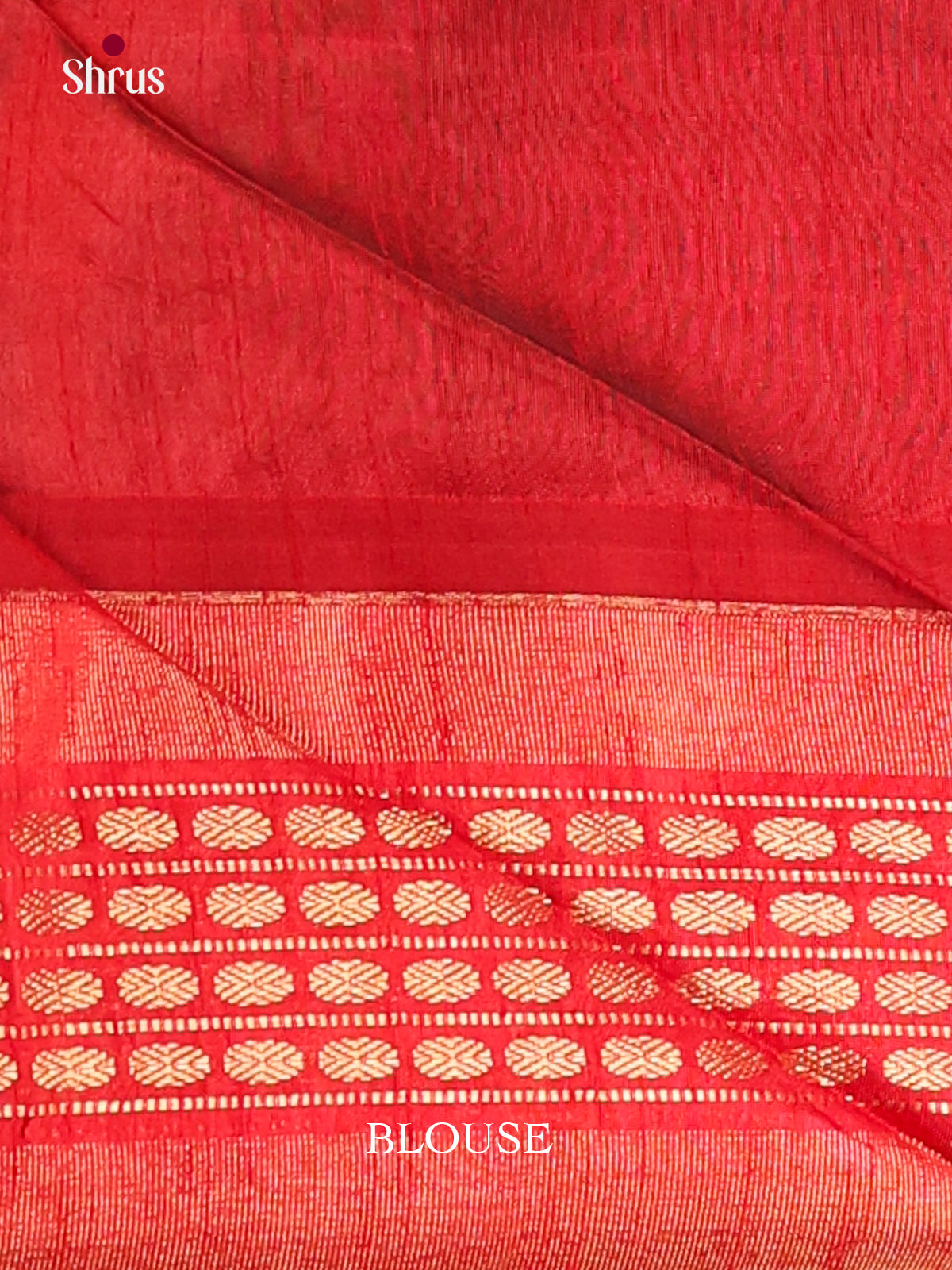 Grey & Red - Semi Rawsilk Saree - Shop on Shrus.com