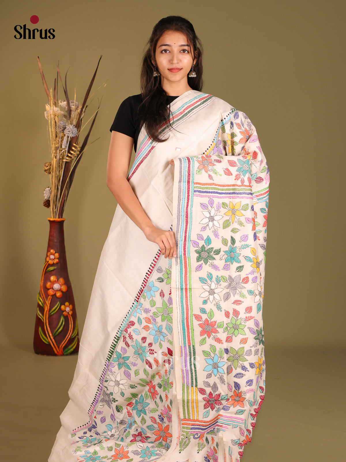 DHS11496 - Tussar Saree - Shop on Shrus.com