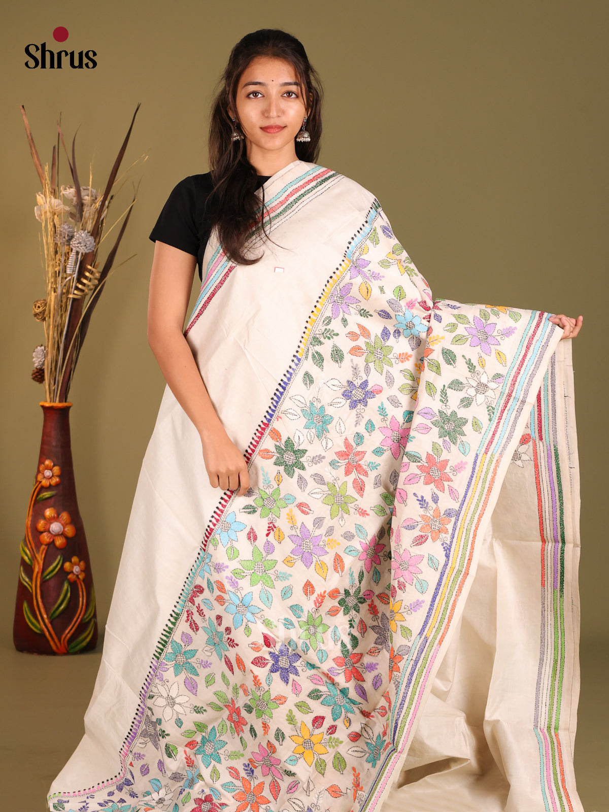 DHS11496 - Tussar Saree - Shop on Shrus.com