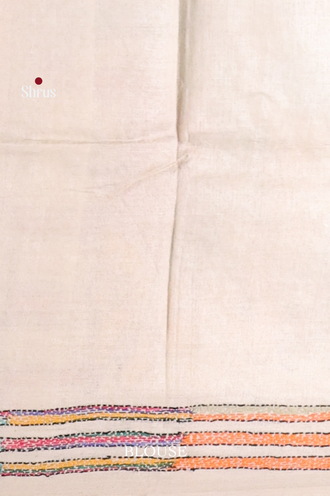 Classic Cream Tussar Silk Saree with Multicolor Village Motifs - Shop on Shrus.com
